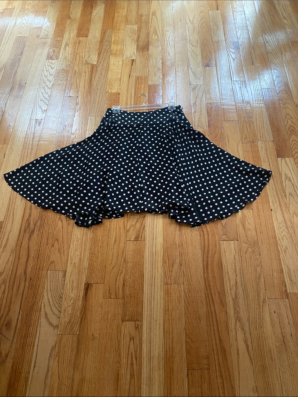 Ralph Lauren Black Polka Dot Skater Skirt